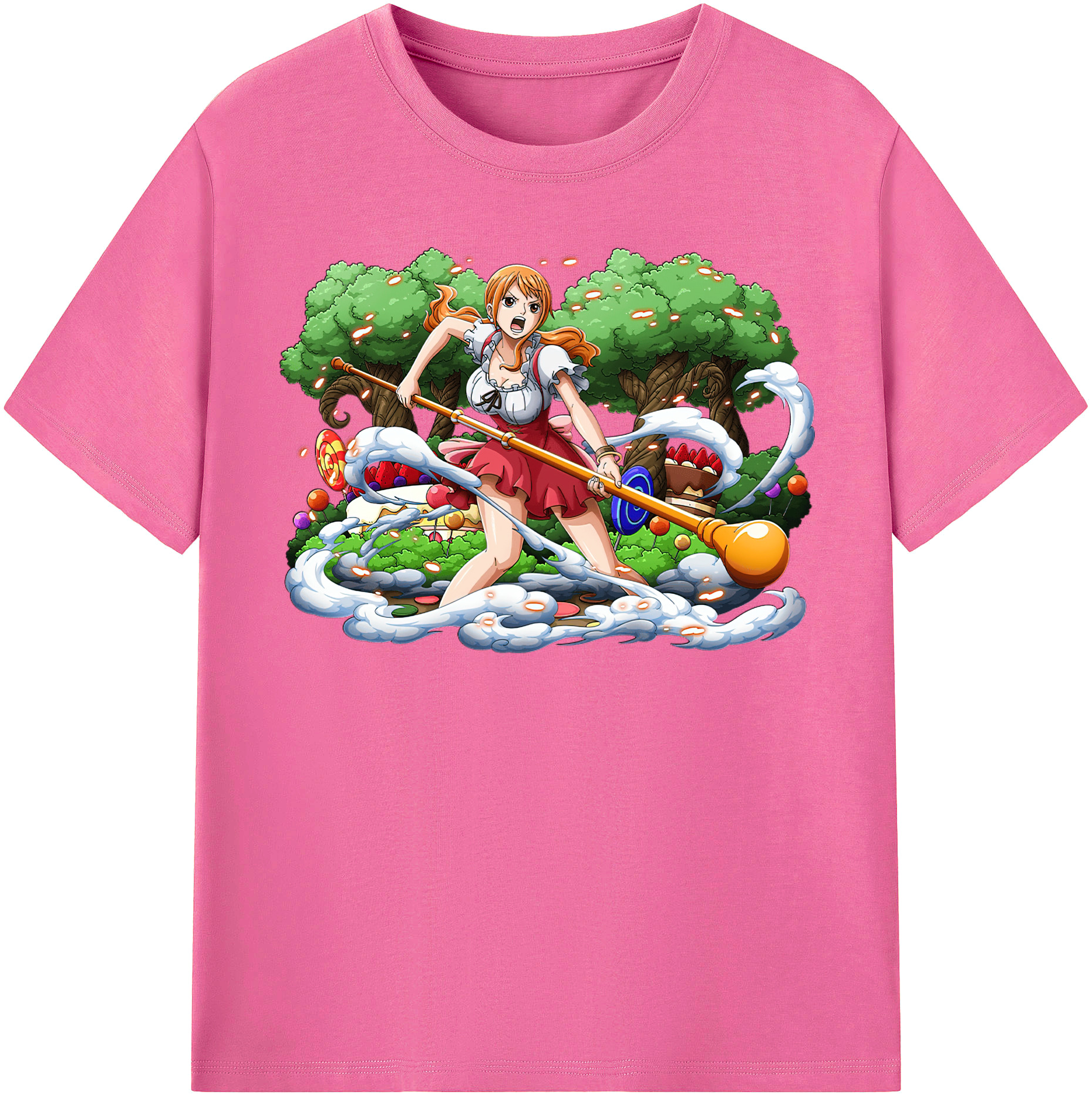 （画像用） ワンピース ナミ ONE PIECE Nami レディースカジュアルプリントTシャツ（綿100％）